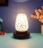Multicolor Mosaic glass Table lamp with wood Base 