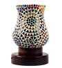 Multicolor Mosaic glass Table lamp with wood Base 