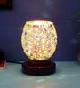 Multicolor Mosaic glass Table lamp with wood Base 