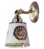 Multicolor Mosaic Glass Wall Sconce with Star Pattern