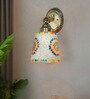 Multicolor Mosaic Glass Wall Sconce with Star Pattern