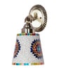 Multicolor Mosaic Glass Wall Sconce with Star Pattern