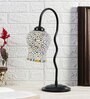 Multicolor Mosaic Glass Zig Zag Curvy Table Lamp with Iron Base
