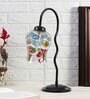 Multicolor Mosaic Glass Zig Zag Curvy Table Lamp with Iron Base