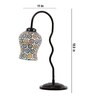 Multicolor Mosaic Glass Zig Zag Curvy Table Lamp with Iron Base