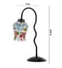 Multicolor Mosaic Glass Zig Zag Curvy Table Lamp with Iron Base