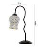 Multicolor Mosaic Glass Zig Zag Curvy Table Lamp with Iron Base