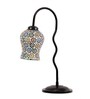 Multicolor Mosaic Glass Zig Zag Curvy Table Lamp with Iron Base