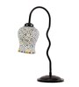 Multicolor Mosaic Glass Zig Zag Curvy Table Lamp with Iron Base