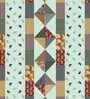 Multicolor Geometric 210 TC Cotton King Sized Bed Sheets with 2 Pillow Covers