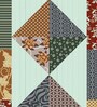 Multicolor Geometric 210 TC Cotton King Sized Bed Sheets with 2 Pillow Covers