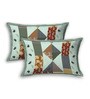 Multicolor Geometric 210 TC Cotton King Sized Bed Sheets with 2 Pillow Covers