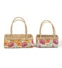 Multicolor Natural Fibre Set of 2 Baskets