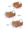 Multicolor Natural Fibre Set of 3 Basket