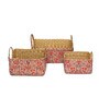 Multicolor Natural Fibre Set of 3 Basket