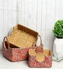 Multicolor Natural Fibre Set of 3 Basket