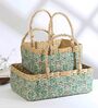 Multicolor Natural Fibre Set of 3 Baskets