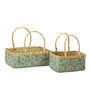 Multicolor Natural Fibre Set of 3 Baskets
