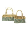 Multicolor Natural Fibre Set of 3 Baskets