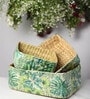 Multicolor Natural Fibre Set of 3 Organiser Tray and Storage Basket