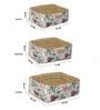 Multicolor Natural Fibre Set of 3 Organiser Tray and Storage Basket