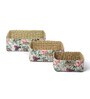Multicolor Natural Fibre Set of 3 Organiser Tray and Storage Basket
