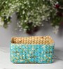 Aqua Natural Fibre Small Tray Storage Basket