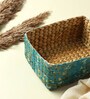 Aqua Natural Fibre Small Tray Storage Basket