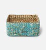 Aqua Natural Fibre Small Tray Storage Basket