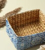 Blue Natural Fibre Small Tray Storage Basket
