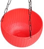 Multicolor Plastic Garden Essential Hanging Planter with Elegant Wicker Design with Chain 8 Inch