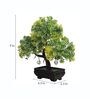 Green & Yellow Flowers Plastic S Shaped Bonsai Artificial Tree with Brown Pot