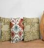 Multicolor Traditional Polycanvas 16 x 16 Inches Cushion Covers (Set of 3)