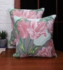Multicolor Floral Polycotton 18 x 18 Inches Cushion Covers (Set of 2)