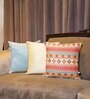 Multicolor Polyester Geometric 16x16 inches Cushion Covers (Pack of 3)