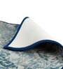 Blue Persian Polyester 3 ft x 5 ft Machine Made Carpet