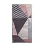 Grey Geometric Polyester 3 ft x 5 ft Machine Made Carpet