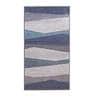 Blue Abstract Polyester 3 ft x 5 ft Machine Made Carpet