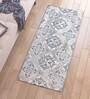 Blue Persian Polyester 3 ft x 5 ft Machine Made Carpet
