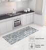 Blue Persian Polyester 3 ft x 5 ft Machine Made Carpet