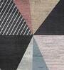 Grey Geometric Polyester 4 ft x 6 ft Machine Made Carpet