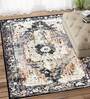 Black Persian Polyester 4 ft x 6 ft Machine Made Carpet