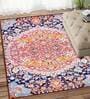 Multicolor Persian Polyester 5 ft x 7 ft Machine Made Carpet