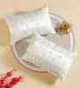 Ivory Polyester Abstract 12X18 Inches Cushion Covers (Pack of 2)
