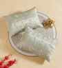Silver Polyester Abstract 12X18 Inches Cushion Covers (Pack of 2)
