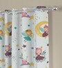 Multicolor Polyester Abstract 5ft Semisheer Eyelet (2 pc) Window Curtains
