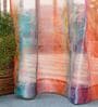 Multicolor Floral Polyester 8 Ft Sheer Rod Pocket Door Curtain