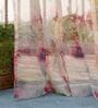Multicolor Floral Polyester 8 Ft Sheer Rod Pocket Door Curtain