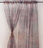 Multicolor Floral Polyester 8 Ft Sheer Rod Pocket Door Curtain