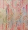 Multicolor Floral Polyester 8 Ft Sheer Rod Pocket Door Curtain